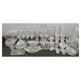 Large Assortment of Clear Glass Dishes