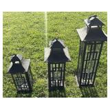 (3) Metal Candle Lanterns