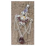 Silver Tone Rhinestone Pendant