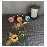 Garden Stakes, SOLAR Lights & Bird Feeder