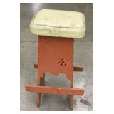 Orange Wood Stool