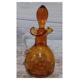 Vintage Hard Brown Glass Oil Pitcher