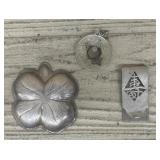 (3) Sterling Silver Pieces Clover, Hat, Money Clip