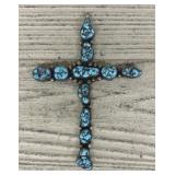 Sterling & Turquoise Cross Pendant