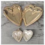 Sterling & Gold Tone Heart Lockets