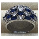 Mixed Blue & White Sapphire Ring