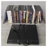 Sony DVD Player w/ Assorted Movie DVDs