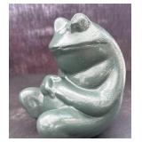 Vintage Sitting Frog Concrete Statue