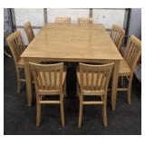 Wood Dining Table w/ (8) Chairs