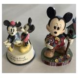 (2) Disney Hallmark Mickey & Minnie Figurines