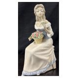 Tengra 'Lady w/Roses' Spanish Porcelain Figurine