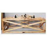 Wood Hanging 3-Bulb Light Fixture