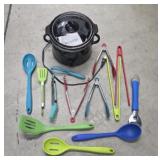 Mini 2qt Crock Pot w/ Assorted Kitchen Utensils