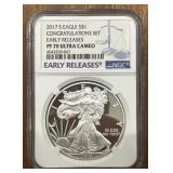 2017 S Eagle PF-70 NCG Early Release Silver Round