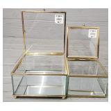 (2) Glass Trinket Boxes