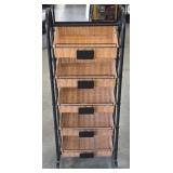 5-Tier Wicker Basket Storage Shelf