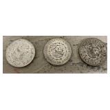 (3) 1957-59 Mexico Silver Dollar