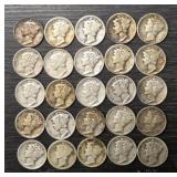 (25) U.S. Mercury Dimes