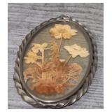Vintage Flower In Glass Frame Wall Decor