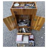 Wood Jewelry Box full of Jewelry