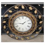 Large Metal Leaf Decorated Wall Clock