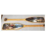 (2) Thomas Kinkade Decor Wood Oars