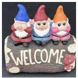 Triple Gnome Resin Welcome Statue