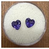 (2) Faceted Purple Sapphire Gemstones