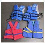 (4) Various Adult Life Jackets