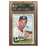 1965 Eddie Matthew Near Mint Graded 8.5 Card