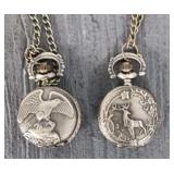 (2) New Mini Wildlife Pocket Watches