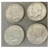 (4) 1965-1970 Kennedy Half Dollars