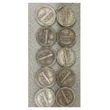(10) Mercury Dimes
