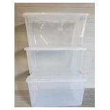 (3) Clear Storage Totes w/ Lids