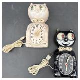 (2)1960s Electric Kit Cat Novelty Wall Clocks