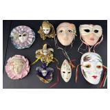 (9) 1980ï¿½s Porcelain Masks & Jesters