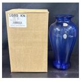 Fenton Colbalt Blue Melon Curved Vase #1689KN