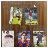 (5) Reprint Messi, Ronaldo, Beckham Soccer Cards