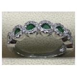 5-Stone Green Emerald Ring