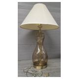 Amber Blown Glass Lamp w/ Shade