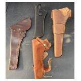 (4) Leather & Fabric Gun Holsters