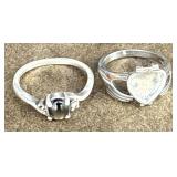 (2) Sterling Silver Rings