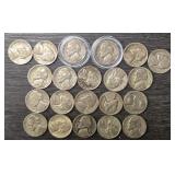 (21) U.S. 40% Silver War Nickels