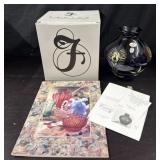 2003 Fenton Signed & Retired Peacock Vase #8808KC
