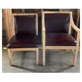 (2) Red Wooden Chairs