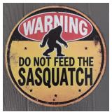 Round Metal Sasquatch Sign