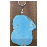 Turquoise Freeform Slab Pendant Necklace
