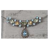 Vintage Gemstone Ring Necklace
