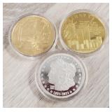 (3) National Colonial Mint Commeritive Rounds
