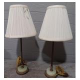 (2) Vintage Marble Base Lamps